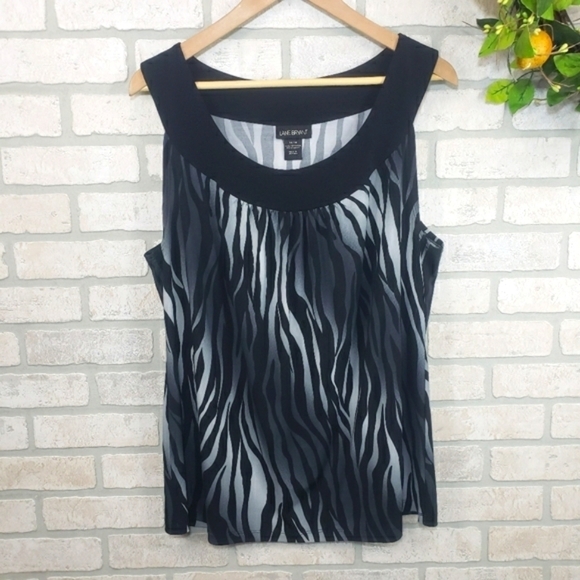 LANE BRYANT Zebra Print Sleeveless Top Size 14/16 - Picture 5 of 5